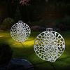 2er Set LED Solarleuchte, Erdspieß, Kugel, H 51 cm Bild 2