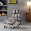 MCombo Sessel mit Hocker 0016, Relaxsessel für Wohnzimmer, moderner Fernsehsessel Loungesessel Stuhl, Mikrofaser, Dunkelgrau, 80 x60 x88 cm Bild 5
