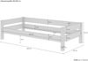 Kinderbett, Einzelbett, Holzbett Kiefer massiv klar lackiert 90x200 mit Federleisten V-60. 20-09 Bild 3