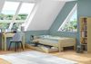 Kinderbett, Einzelbett, Holzbett Kiefer massiv klar lackiert 90x200 mit Federleisten V-60. 20-09 Bild 4