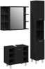 vidaXL Badezimmermöbel-Set mit Regal 3 pcs Schwarz 30 x 30 x 179,5 cm 3333049 Bild 2
