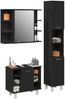 vidaXL Badezimmermöbel-Set mit Regal 3 pcs Schwarz 30 x 30 x 179,5 cm 3333049 Bild 3