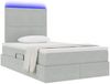 vidaXL LED-Speicherbett mit Matratze Hellgrau 120 x 200 cm Samt 3372597 Bild 3