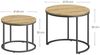Home Collective Couchtisch 2er Set Beistelltisch Loft Design 2in1 Verschachtelung Wohnzimmer, kratzfeste Oberfläche 53cm und 43cm Artisan mit schwarzen Beinen, rund Bild 3