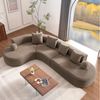 Odikalo Sofa Ecksofa Big-Sofa Eckcouch mit Schlaffunktion, L Form, 327cm groß, dicklich, gewölbe mit sofa ohne knochen eine cloudische couch, die elegant konstruiert ist und ein l-tier-modell, das bequem heruntersteht, nicht zusammengebaut Bild 2