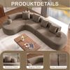 Odikalo Sofa Ecksofa Big-Sofa Eckcouch mit Schlaffunktion, L Form, 327cm groß, dicklich, gewölbe mit sofa ohne knochen eine cloudische couch, die elegant konstruiert ist und ein l-tier-modell, das bequem heruntersteht, nicht zusammengebaut Bild 3