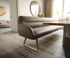 Esszimmerbank Taya-Flex 300 cm Mikrofaser Taupe Vintage Kufengestell flach Effektfinish Titan Taschenfederkern Bild 5