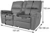 2er Kinosessel HWC-K17, Relaxsessel Fernsehsessel Sofa, Nosagfederung Getränkehalter Fach ~ Stoff/Textil dunkelgrau Bild 3