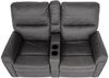 2er Kinosessel HWC-K17, Relaxsessel Fernsehsessel Sofa, Nosagfederung Getränkehalter Fach ~ Stoff/Textil dunkelgrau Bild 5