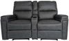 2er Kinosessel HWC-K17, Relaxsessel Fernsehsessel Sofa, Nosagfederung Getränkehalter Fach ~ Stoff/Textil dunkelgrau Bild 4
