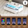 Couchtisch, Hochglanz-Couchtisch fürs Wohnzimmer Sofatisch mit 2 Schubladen Tragender Beistelltisch Kaffeetisch mit LED-Licht, Gehärtetes Glas, Weiß, 90 x 45 x 35.5 cm Bild 4