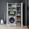 Roomart Waschmaschinenschrank - DORA-II- 115 cm breit - Wasch- & Trocknerschrank mit Türen & Ausziehbrett, Waschmaschinen-Überbau für Waschküche & Hauswirtschaftsraum • Weiß Bild 5