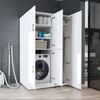 Roomart Waschmaschinenschrank - DORA-II- 115 cm breit - Wasch- & Trocknerschrank mit Türen & Ausziehbrett, Waschmaschinen-Überbau für Waschküche & Hauswirtschaftsraum • Weiß Bild 3