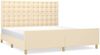 Doppelbett mit Kopfteil Stoff Creme 160x200 cm Bild 2