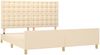 Doppelbett mit Kopfteil Stoff Creme 160x200 cm Bild 4