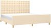 Doppelbett mit Kopfteil Stoff Creme 160x200 cm Bild 3