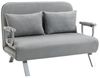 HOMCOM Schlafsofa Zweisitzer mit Bettfunktion, Einzelbett mit Kissen, Schlafcouch 1 Teile, für Wohnzimmer, Hellgrau Bild 4