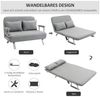 HOMCOM Schlafsofa Zweisitzer mit Bettfunktion, Einzelbett mit Kissen, Schlafcouch 1 Teile, für Wohnzimmer, Hellgrau Bild 3