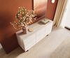 Sideboard Cuor 150 cm Keramik Laminam® Travertino Bianco Creme-Weiß 3 Türen Fuß Schwebeoptik Edelstahl Bild 4