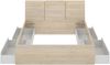 Dmora Doppelbett Shannon, Struktur des Container-Betts, Sommier mit Verkleidung, Matratzenhalterstruktur, 166x205 h96 cm, Weiß und Eiche Bild 4