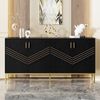 BlingBin Sideboard Modernes Anrichte Buffetschrank Beistellschrank Küchenschrank (Aufbewahrungsschrank mit 4 Türen, MDF-Korpus mit Metallbeinen, Höhenverstellbare Regale, 1 St, Gesamtabmessungen: 160 x 40 x 80,5cm, Produktladung: 75kg), Wohnzimmerschra... Bild 2