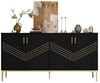 BlingBin Sideboard Modernes Anrichte Buffetschrank Beistellschrank Küchenschrank (Aufbewahrungsschrank mit 4 Türen, MDF-Korpus mit Metallbeinen, Höhenverstellbare Regale, 1 St, Gesamtabmessungen: 160 x 40 x 80,5cm, Produktladung: 75kg), Wohnzimmerschra... Bild 4