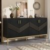 BlingBin Sideboard Modernes Anrichte Buffetschrank Beistellschrank Küchenschrank (Aufbewahrungsschrank mit 4 Türen, MDF-Korpus mit Metallbeinen, Höhenverstellbare Regale, 1 St, Gesamtabmessungen: 160 x 40 x 80,5cm, Produktladung: 75kg), Wohnzimmerschra... Bild 5