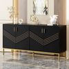 BlingBin Sideboard Modernes Anrichte Buffetschrank Beistellschrank Küchenschrank (Aufbewahrungsschrank mit 4 Türen, MDF-Korpus mit Metallbeinen, Höhenverstellbare Regale, 1 St, Gesamtabmessungen: 160 x 40 x 80,5cm, Produktladung: 75kg), Wohnzimmerschra... Bild 3