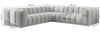 Ecksofa Designersofa SOLVIE in Stoff Tiffani Beige Seite Universal Bild 3