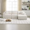 Sofa 257x90-160x62 cm mit Chaiselongue & 2-Sitzer – Cordbezug, 5 Kissen, Cupholder, Seitentaschen Bild 3