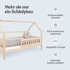 Ehrenkind® Hausbett | Kinderbett mit abnehmbaren Rausfallschutz aus Massivholz FSC zertifziert inkl. Lattenrost & Schubladen | Hausbett 90x200 | Kinderbett 90x200 Natur Bild 3