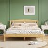 Rattanbett 160x200cm Jugendbett Erwachsenenbett Doppelbett Kiefer Rattan Naturstil Bild 4