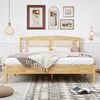 Rattanbett 160x200cm Jugendbett Erwachsenenbett Doppelbett Kiefer Rattan Naturstil Bild 3
