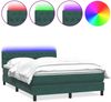 vidaXL Boxspringbett mit Matratze & LED Dunkelgrün 160x220 cm Samt 3317226 Bild 2