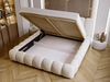 GRAINGOLD Averia Polsterbett 160x200, Doppelbett mit Kopfteil, Bettkasten, Velour-Stoff, Beige Bild 5