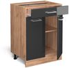 Küchenunterschrank R-Line Anthrazit Hochglanz 60 cm mit Schublade, AP Anthrazit Vicco Bild 4