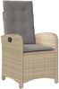 vidaXL Gartensessel Kissen 2Stk. Verstellbar Beigemischung Poly Rattan 365173 Bild 4