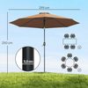 Outsunny Sonnenschirm Marktschirm mit Handkurbel, LxB: 295x295 cm, Gartenschirm, Knickschirm, Stahl, 180,m² Polyester, Braun, Ø2,95 x 2,5 m Bild 3