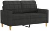 vidaXL 2-tlg. Sofagarnitur mit Kissen Schwarz Stoff 3201278 Bild 3