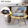 LVHOM Esszimmerstuhl 360° drehbar, 2er Set, Polsterstuhl aus Leinen und Massivholz, Küchenstuhl gepolstert, ergonomischer Schalenstuhl mit Armlehne, bis 150 kg Bild 3