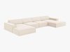 Micadoni 'Jodie' 6-Sitzer-Sofa, Panorama, Samtstoff, Beinfarbe Black Plastic, Helles Beige Bild 2