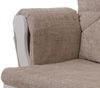 Relaxsessel HWC-C76, Schaukelstuhl Schwingstuhl mit Hocker Stoff Chenille (465g/m²) Öko-Tex ~ creme, Gestell weiß Bild 5