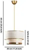Vente-unique - Deckenleuchte aus Metall - 30 x 65 cm - Goldfarben und Beige - RAYONA Bild 3