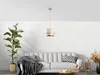 Vente-unique - Deckenleuchte aus Metall - 30 x 65 cm - Goldfarben und Beige - RAYONA Bild 2
