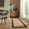 Kadima Design "Trent" Kira Jute-Teppich mit Naturkautschuk-Rücken für aktive Wohnbereiche. Farbe: Braun-Schwarz, 60x230 cm Bild 2