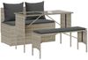 vidaXL 3-tlg. Garten-Essgruppe mit Kissen Hellgrau Poly Rattan 4104186 Bild 2