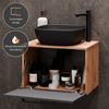 Planetmöbel Badmöbel-Set Astra, (Badezimmer Möbel im modernen Design, 3-St), Waschtisch 60cm und Waschbecken schwarz & Spiegel Bild 3