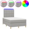 vidaXL Boxspringbett mit Matratze & LED Hellgrau 120x190 cm Stoff 3270274 Bild 2