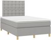 vidaXL Boxspringbett mit Matratze & LED Hellgrau 120x190 cm Stoff 3270274 Bild 3