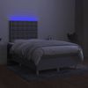 vidaXL Boxspringbett mit Matratze & LED Hellgrau 120x190 cm Stoff 3270274 Bild 4